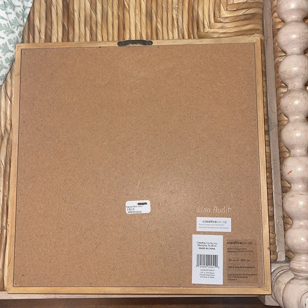 NWT Creative Co-op framed art set of 2 owl (12” x 12”) & deer (12” x 10”) - Picture 4 of 6